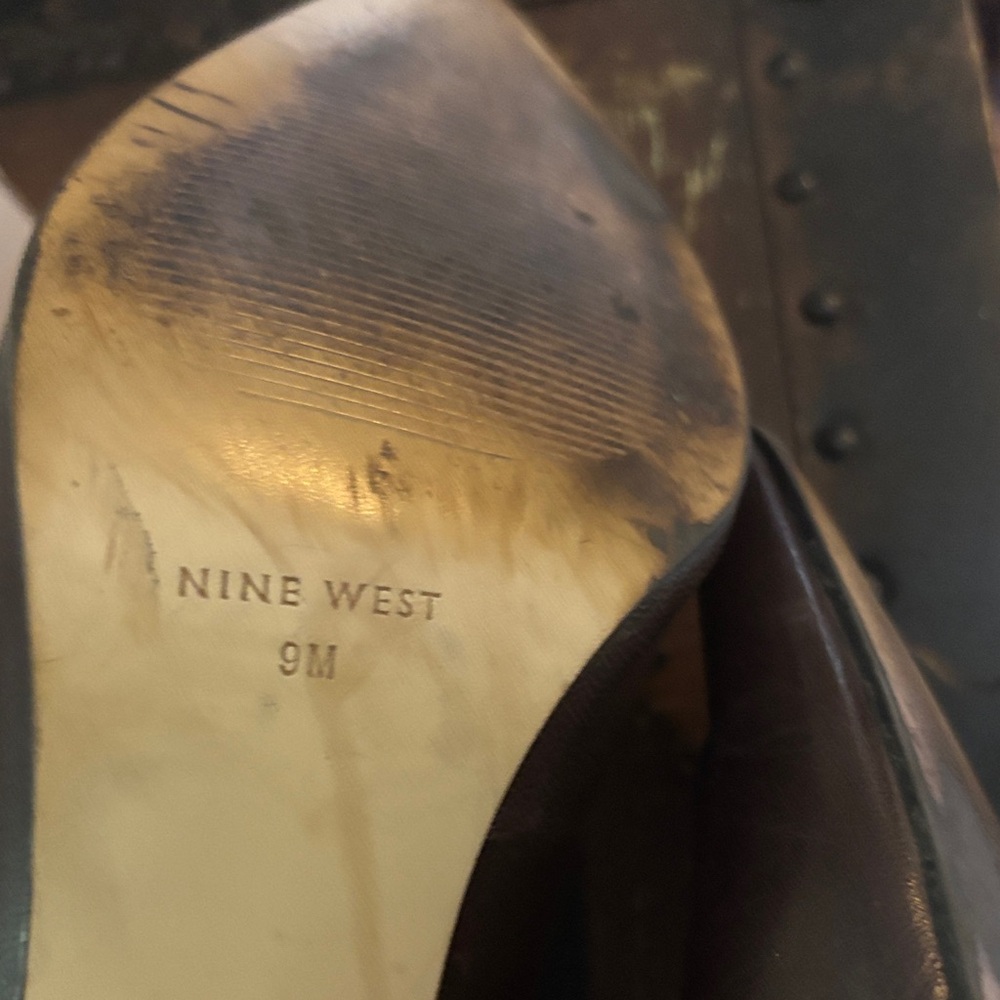 Nine West Dark Brown Women's Heels Leather - Picture 6 of 9